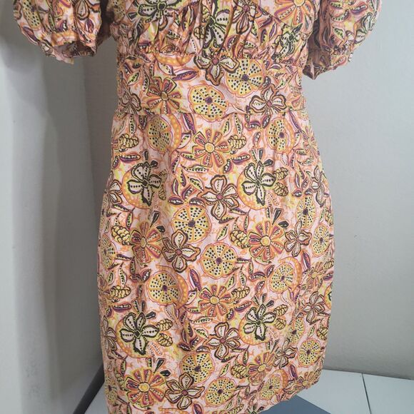 Sam Edelman Medium dress Erica mini flower pockets crepe smocked - Picture 6 of 16